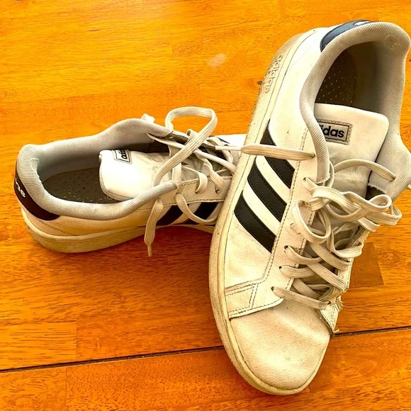 adidas gazelle silver green womens ADIDAS Size 11 Green Black Nylon Lace-Up Sneakers  Sui Generis Designer  Consignment